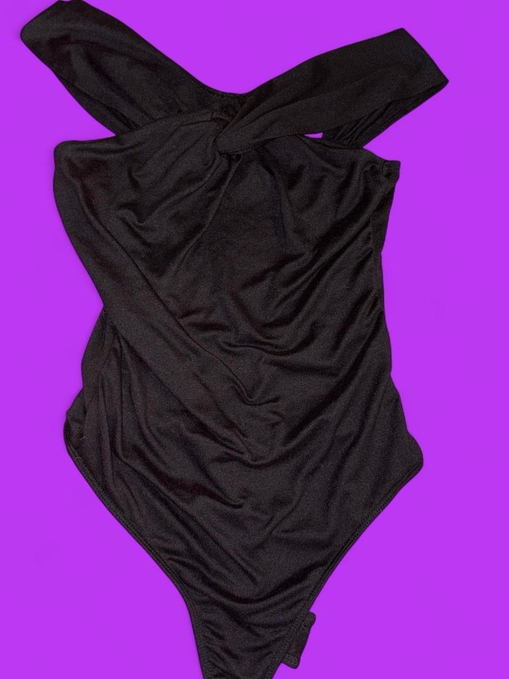 Black Twist-Front Bodysuit
